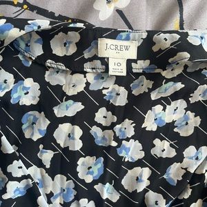 J. Crew blue floral button down blouse